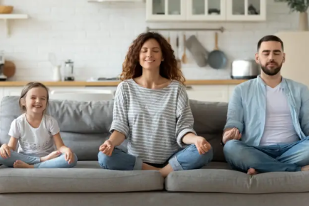 family time spent doing yoga together