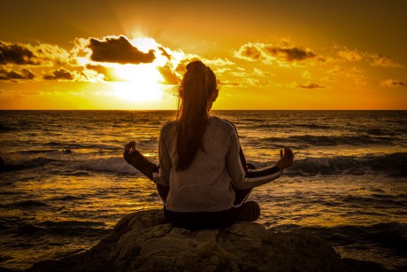 Spirituality Meditation Girl Relaxation Sunset