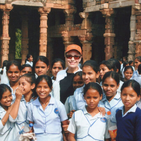 Dr. Gross with Children at a Girls' School in India